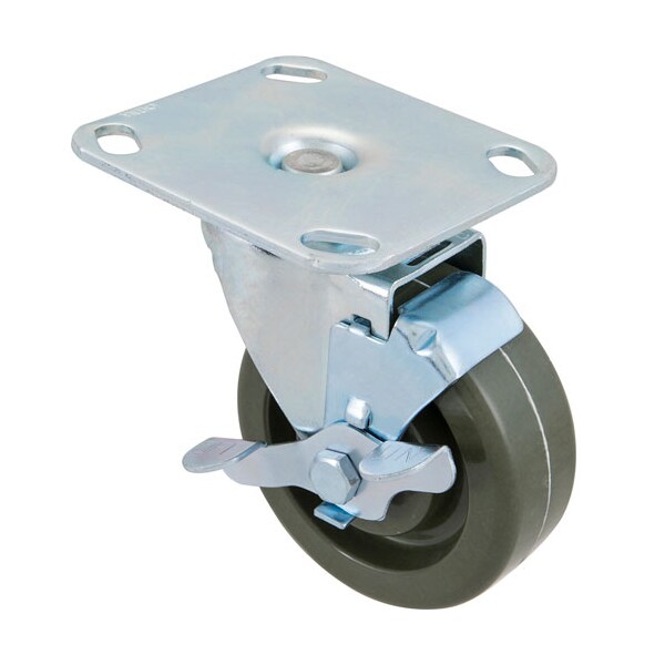 Caster, Plate4"Od, Hi-Temp W/ Brake